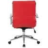Office Star™ Pro-Line II™ SPX Bonded Leather Mid-Back Chair, Red/Chrome