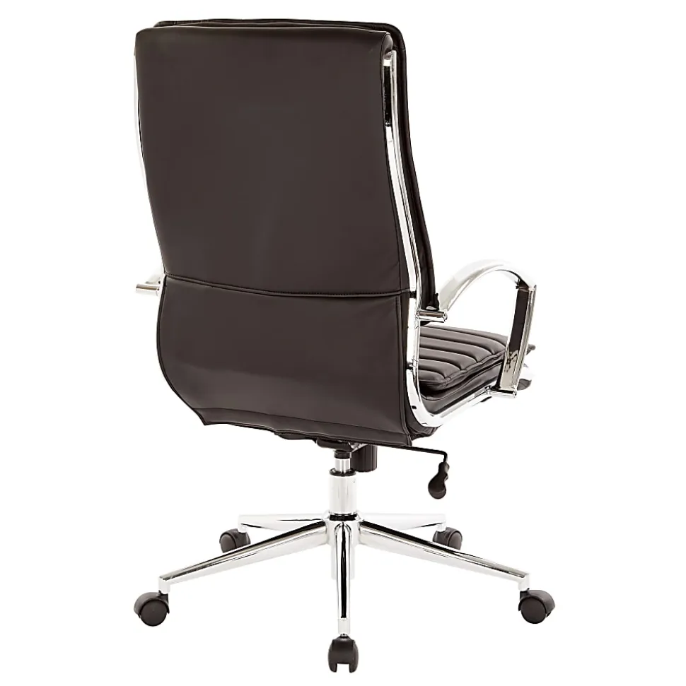 Office Star™ Pro-Line II™ SPX Bonded Leather High-Back Chair, Black/Chrome