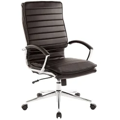 Office Star™ Pro-Line II™ SPX Bonded Leather High-Back Chair, Black/Chrome