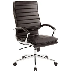 Office Star™ Pro-Line II™ SPX Bonded Leather High-Back Chair, Black/Chrome