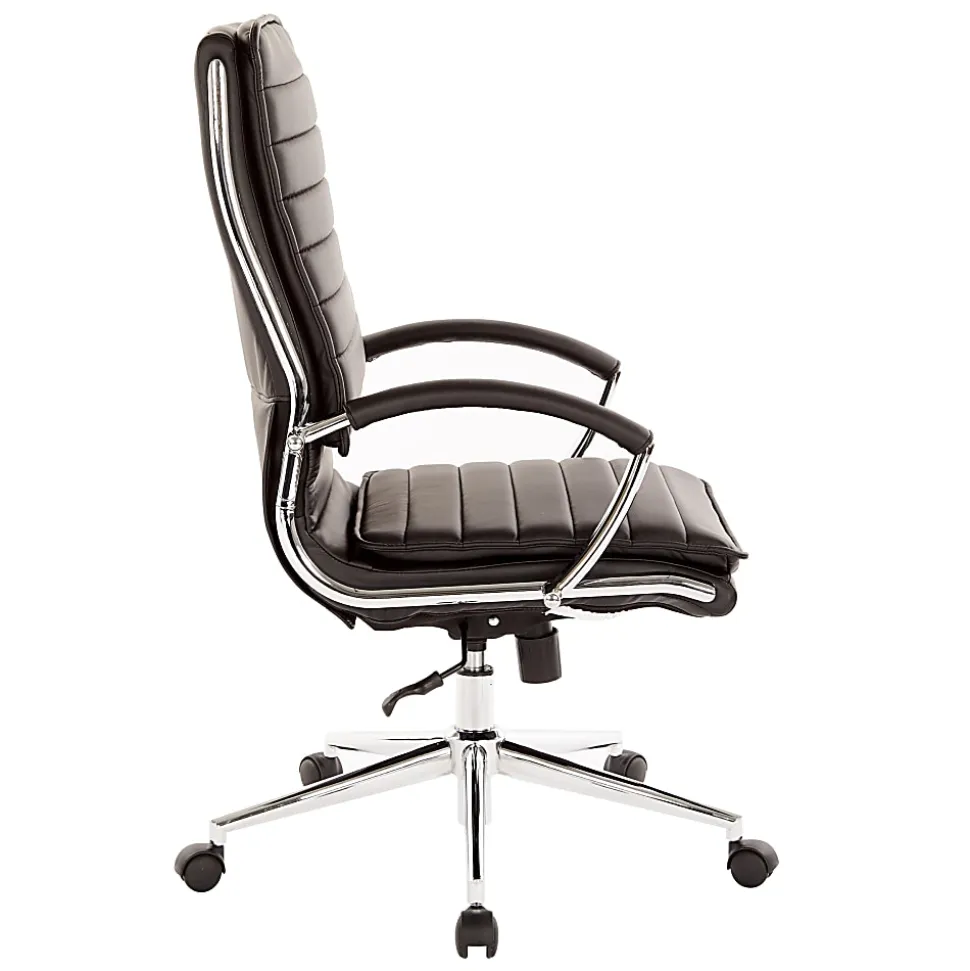 Office Star™ Pro-Line II™ SPX Bonded Leather High-Back Chair, Black/Chrome