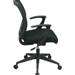 Office Star™ Screen-Back Chair With Fixed Arms, Black
