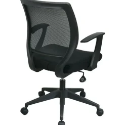 Office Star™ Screen-Back Chair With Fixed Arms, Black