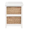 Office Star Seabrook Drawer Storage Unit, 2-Tier, 2 Drawers, 21-1/4” x 16-1/2”, White/Natural