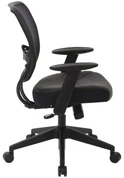 Office Star™ Space Seating Bonded Leather Mid-Back Chair, Black
