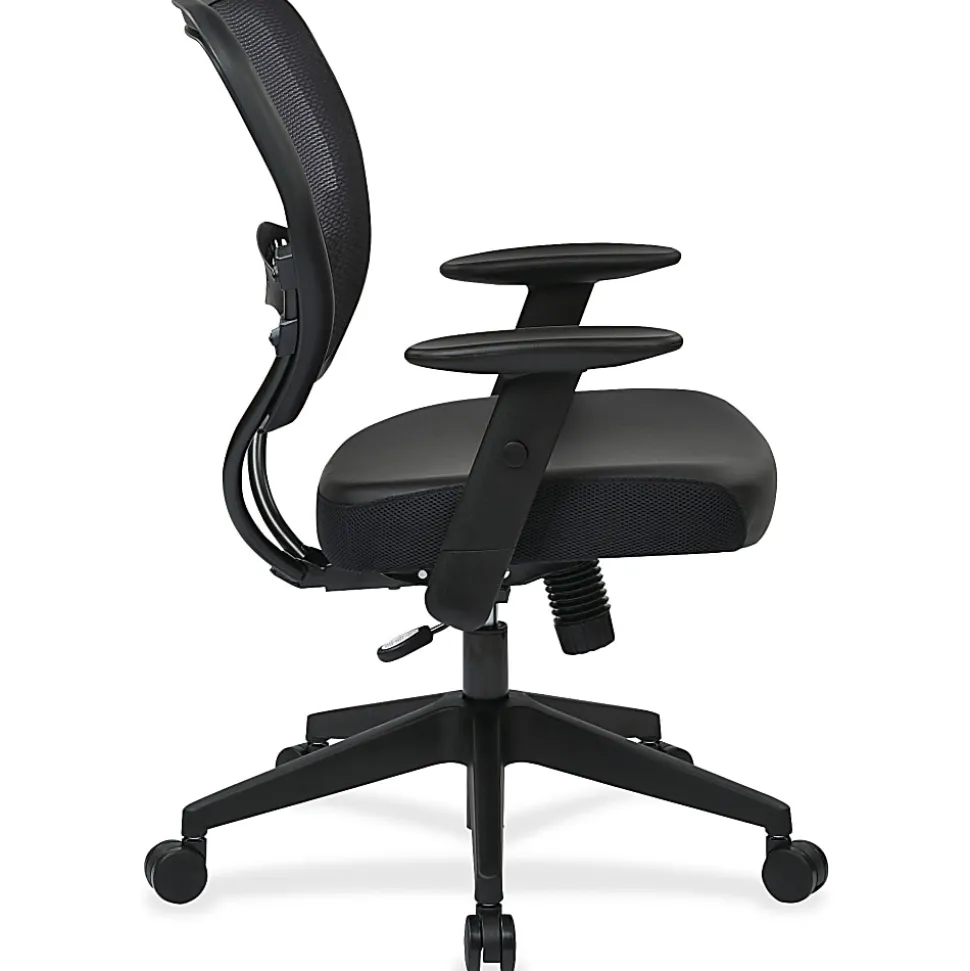 Office Star™ Space Seating Bonded Leather Mid-Back Chair, Black