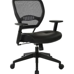 Office Star™ Space Seating Bonded Leather Mid-Back Chair, Black