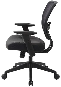 Office Star™ Space Seating Bonded Leather Mid-Back Chair, Black