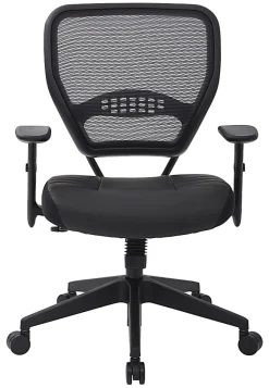 Office Star™ Space Seating Bonded Leather Mid-Back Chair, Black