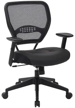 Office Star™ Space Seating Bonded Leather Mid-Back Chair, Black