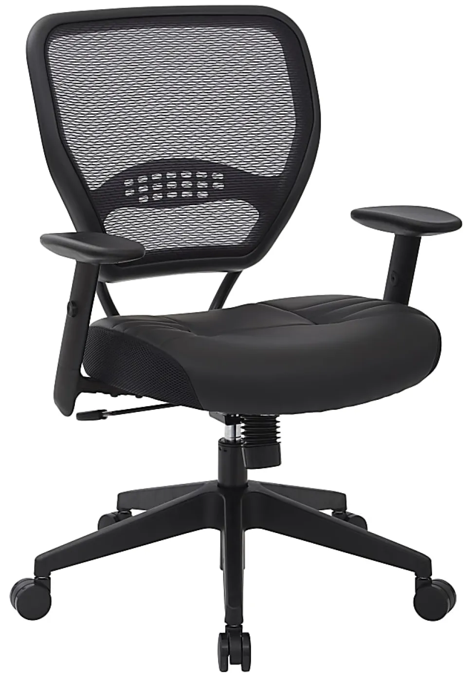 Office Star™ Space Seating Bonded Leather Mid-Back Chair, Black