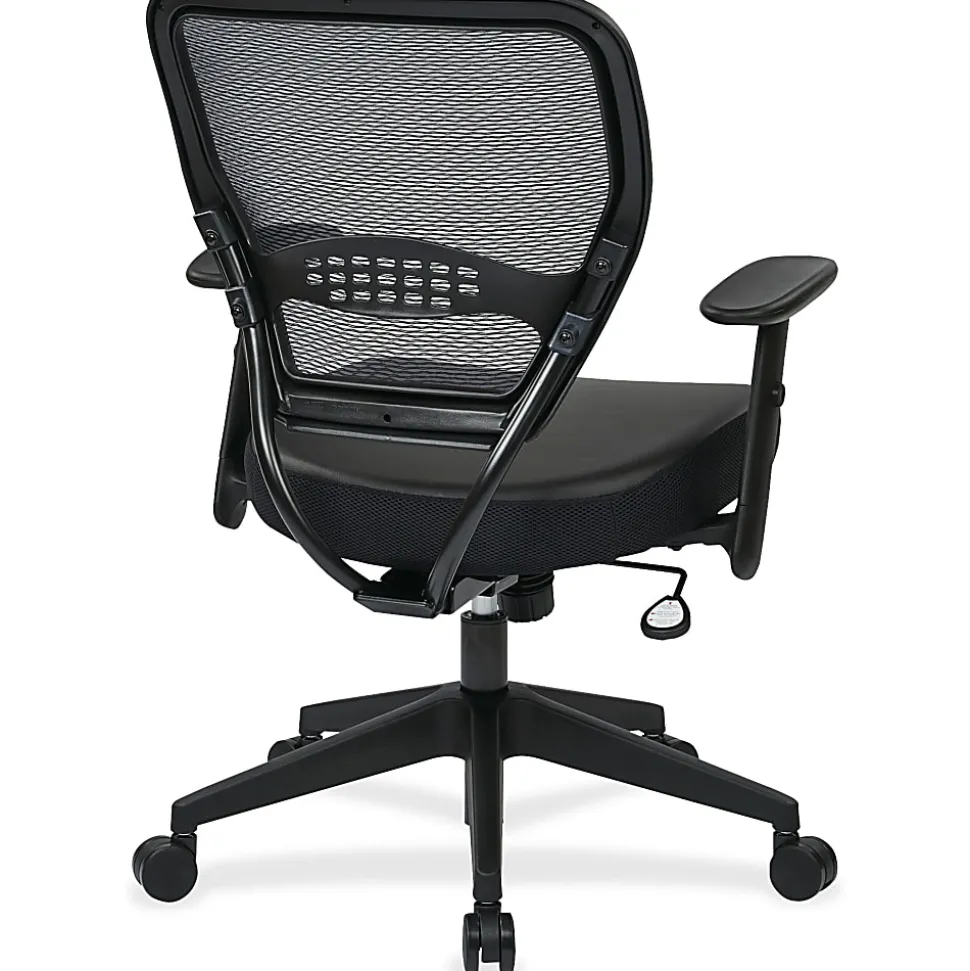 Office Star™ Space Seating Bonded Leather Mid-Back Chair, Black