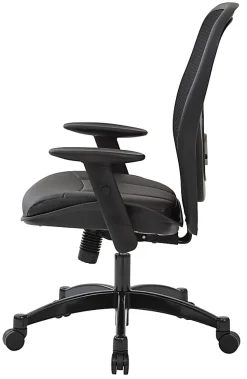 Office Star™ Space Seating Bonded Leather/Mesh High-Back Chair, Black/Gunmetal