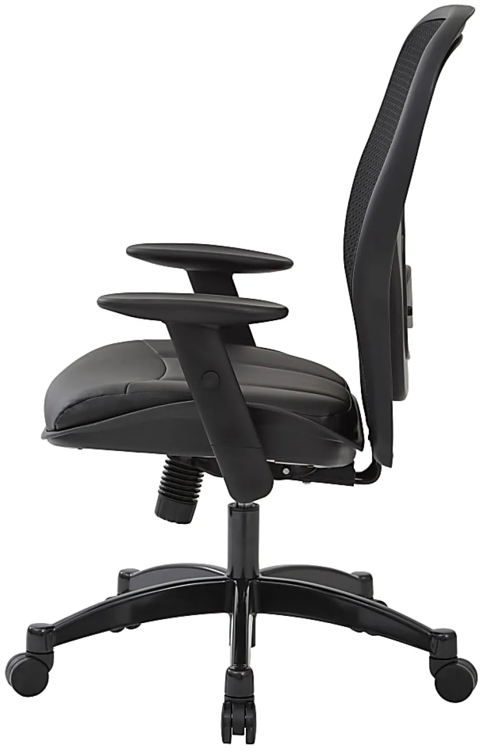 Office Star™ Space Seating Bonded Leather/Mesh High-Back Chair, Black/Gunmetal