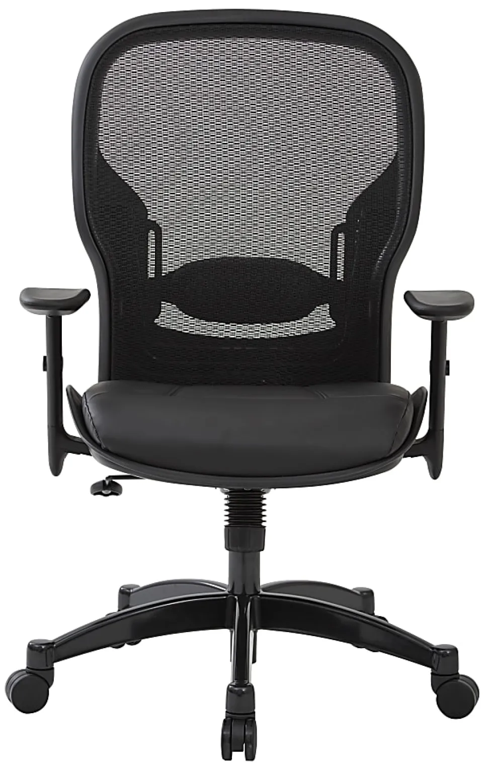 Office Star™ Space Seating Bonded Leather/Mesh High-Back Chair, Black/Gunmetal