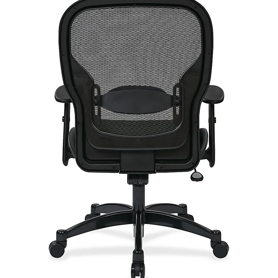 Office Star™ Space Seating Bonded Leather/Mesh High-Back Chair, Black/Gunmetal