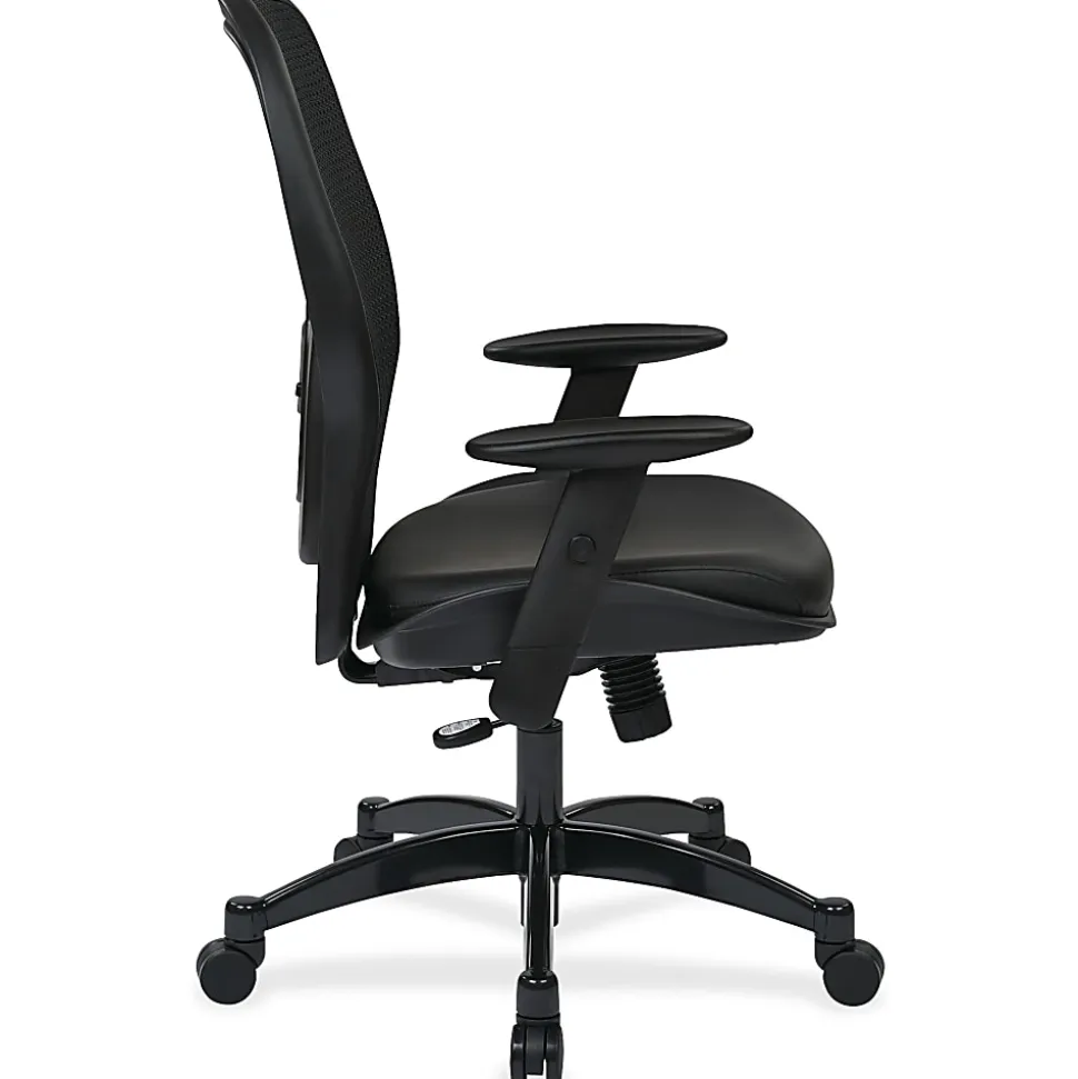 Office Star™ Space Seating Bonded Leather/Mesh High-Back Chair, Black/Gunmetal