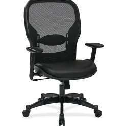 Office Star™ Space Seating Bonded Leather/Mesh High-Back Chair, Black/Gunmetal