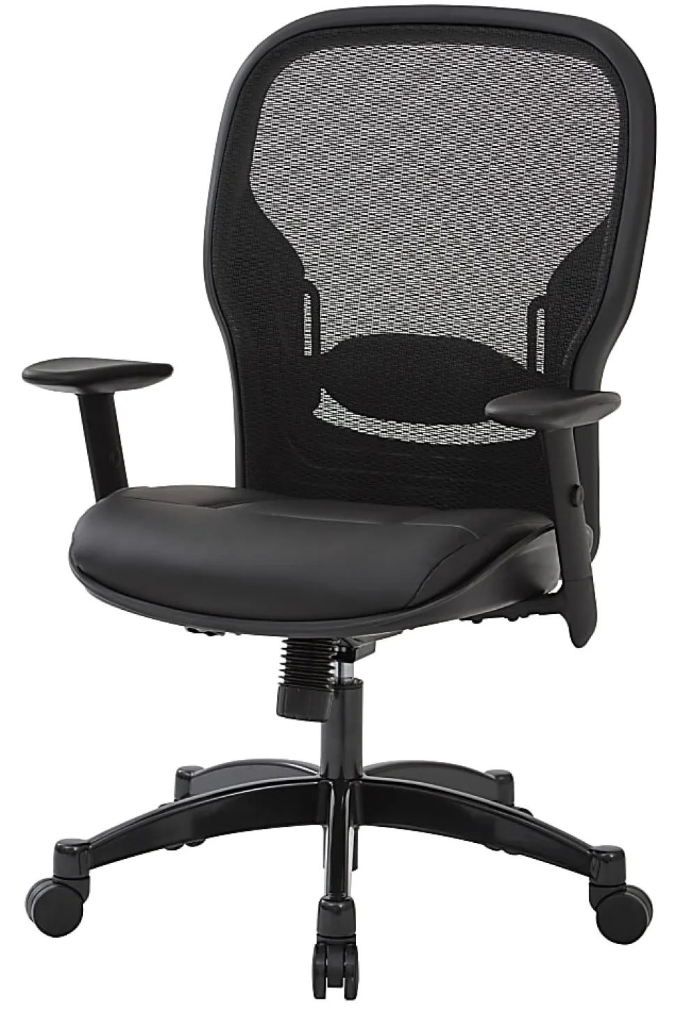 Office Star™ Space Seating Bonded Leather/Mesh High-Back Chair, Black/Gunmetal