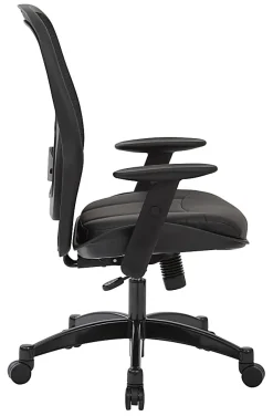Office Star™ Space Seating Bonded Leather/Mesh High-Back Chair, Black/Gunmetal