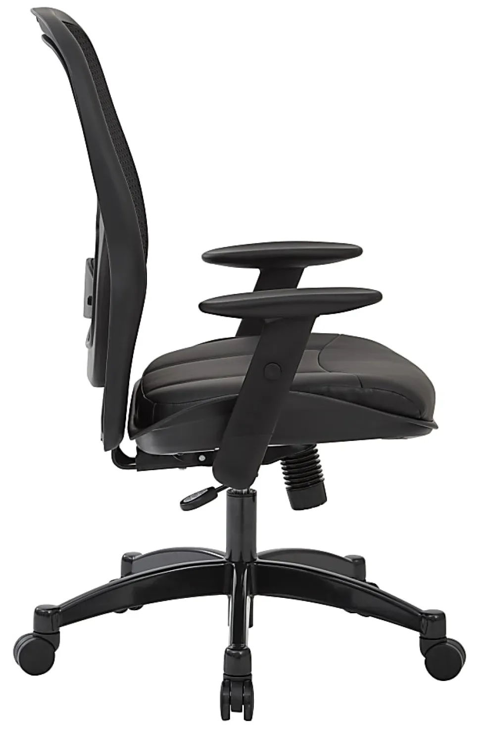 Office Star™ Space Seating Bonded Leather/Mesh High-Back Chair, Black/Gunmetal