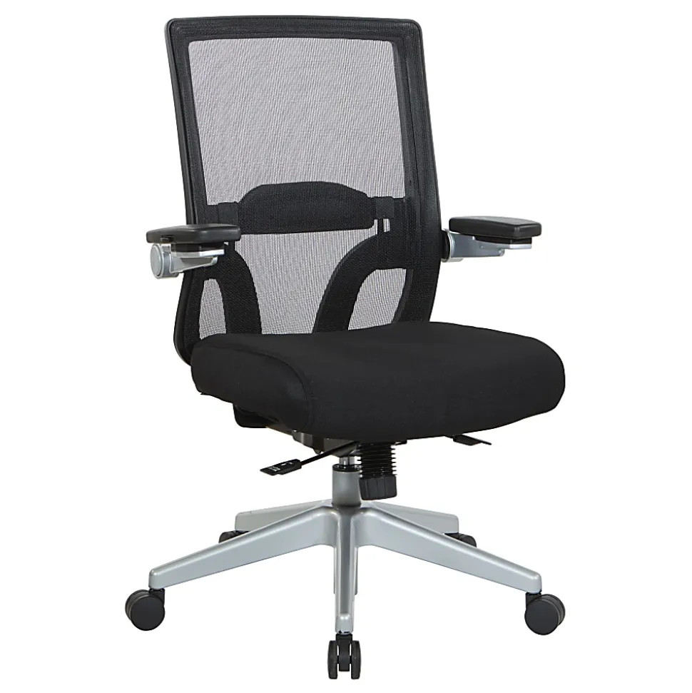 Office Star™ Space Seating 867 Series Ergonomic Mesh Mid-Back Manager's Chair, Black/Silver