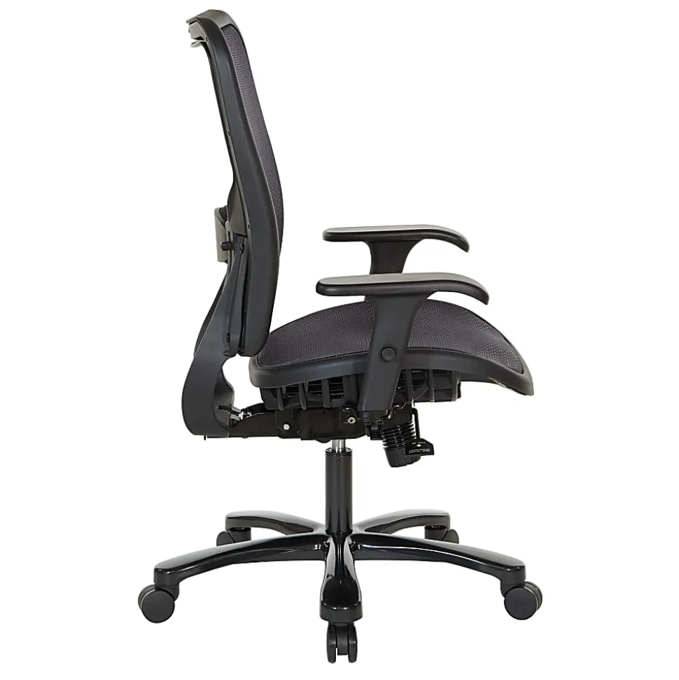 Office Star™ Space Seating 75 Series Ergonomic Air Grid® Mid-Back Big And Tall Chair, Black