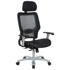 Office Star™ Space Seating 63 Series Air Grid Big And Tall Ergonomic Chair, Black/Silver