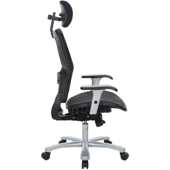 Office Star™ Space Seating 63 Series Air Grid Big And Tall Ergonomic Chair, Black/Silver