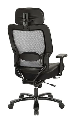 Office Star™ Space Seating 63 Series Bonded Leather Executive Big And Tall High-Back Chair With Headrest, Black