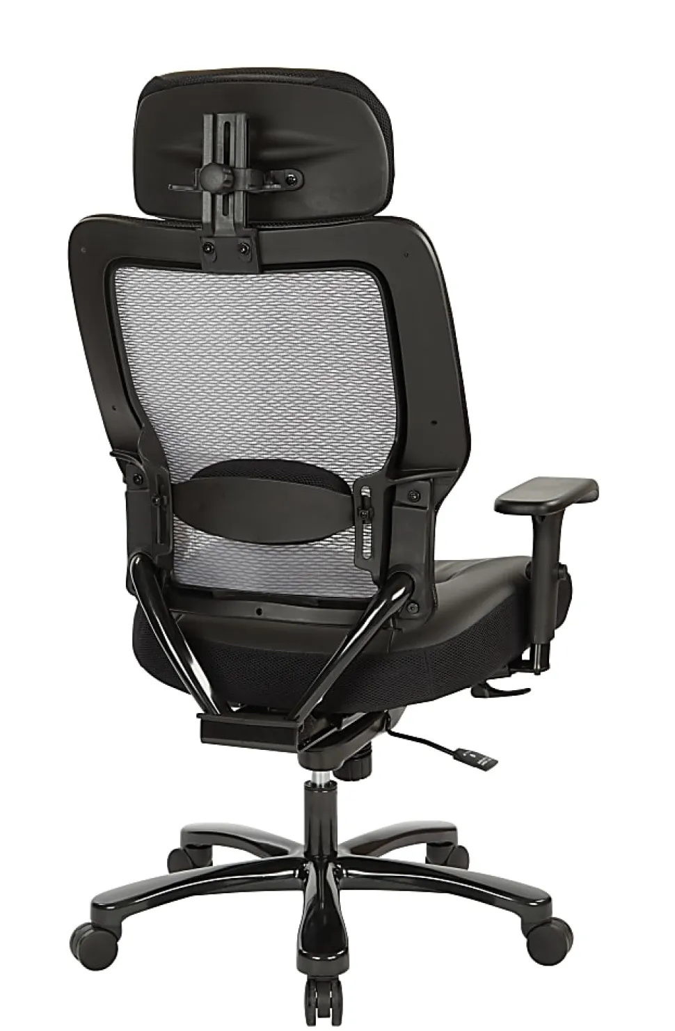 Office Star™ Space Seating 63 Series Bonded Leather Executive Big And Tall High-Back Chair With Headrest, Black