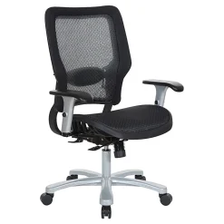 Office Star™ Space Seating 63 Series Ergonomic Air Grid Mid-Back Big And Tall Chair, Black/Silver
