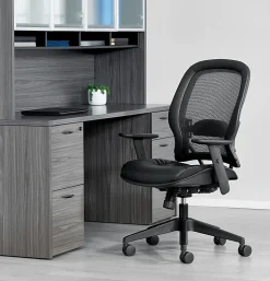 Office Star™ Space 57 Series Dark Air Grid Back Ergonomic Mesh High-Back Managers Office Chair, Black