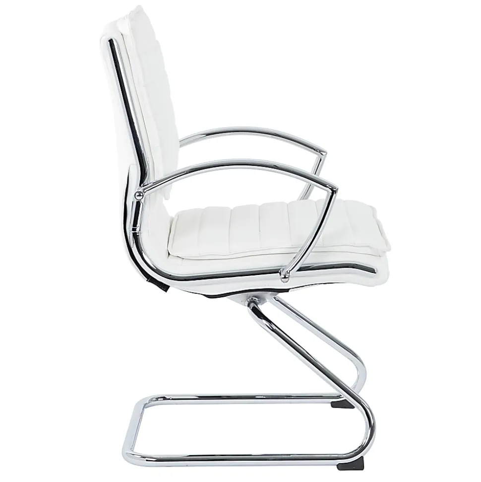 Office Star™ SPX23595C Faux Leather Mid-Back Guest Chair, White