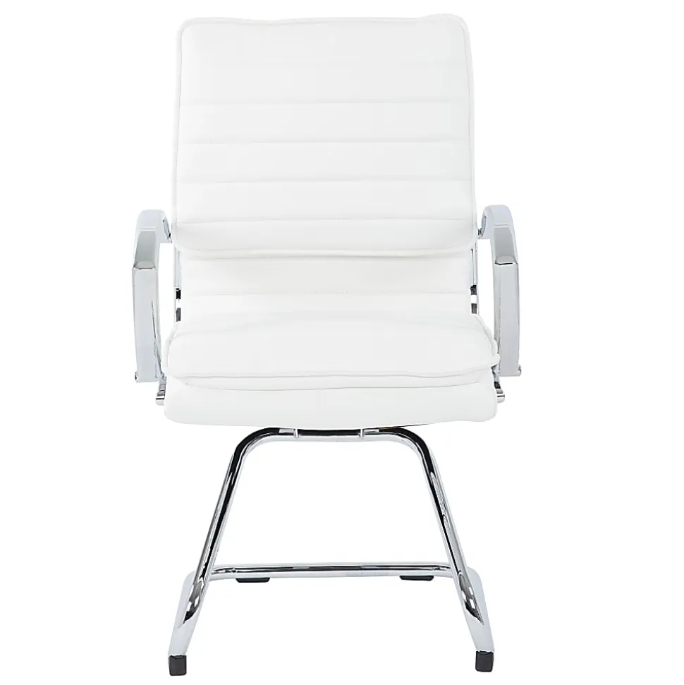 Office Star™ SPX23595C Faux Leather Mid-Back Guest Chair, White