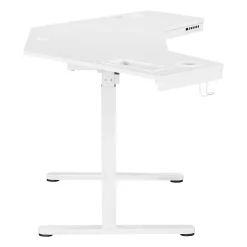 Office Star Stealth Sit-to-Stand Electric 48”W Adjustable Height Corner Standing Desk, White