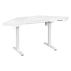 Office Star Stealth Sit-to-Stand Electric 48”W Adjustable Height Corner Standing Desk, White