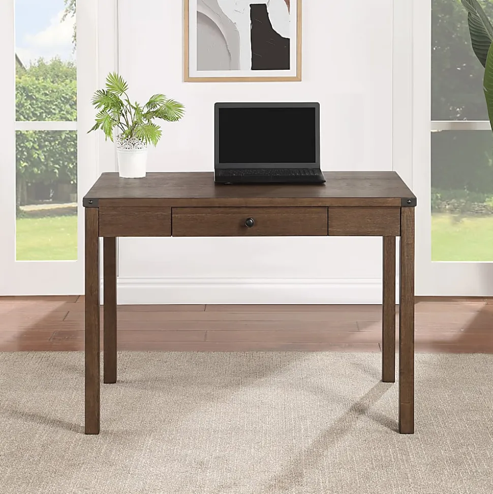 Office Star Victor 42"W Writing Desk, Brown Oak