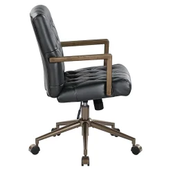 Office Star Waltham Faux Leather High-Back Executive Office Chair, Black