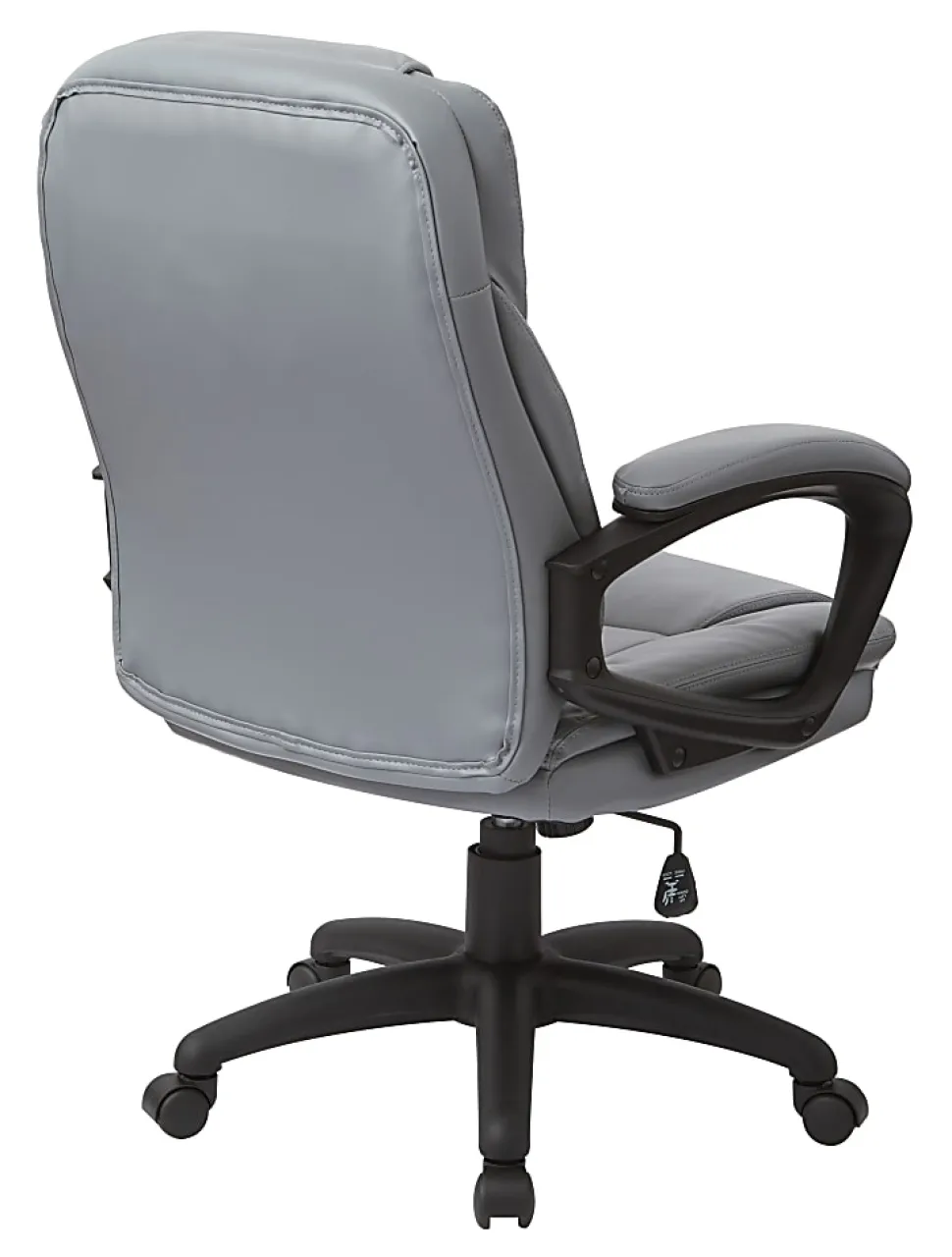 Office Star™ Work Smart™ Faux Leather High-Back Chair, Charcoal/Black