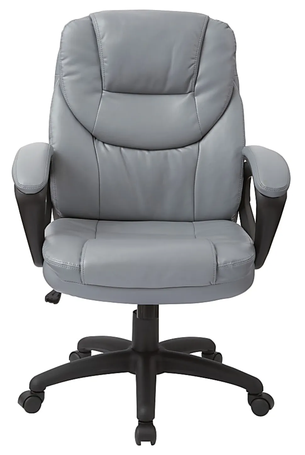 Office Star™ Work Smart™ Faux Leather High-Back Chair, Charcoal/Black