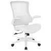 Office Star™ Work Smart Faux Leather Screen-Back Manager Chair With Padded Flip Arms, White