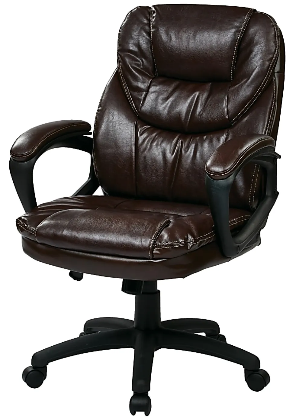 Office Star™ Work Smart™ High-Back Chair, FL660 Series, Chocolate/Black