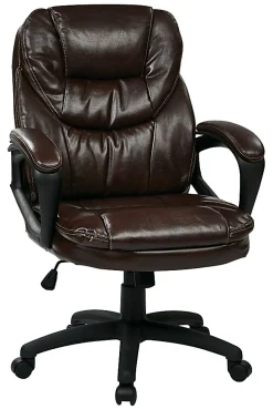 Office Star™ Work Smart™ High-Back Chair, FL660 Series, Chocolate/Black
