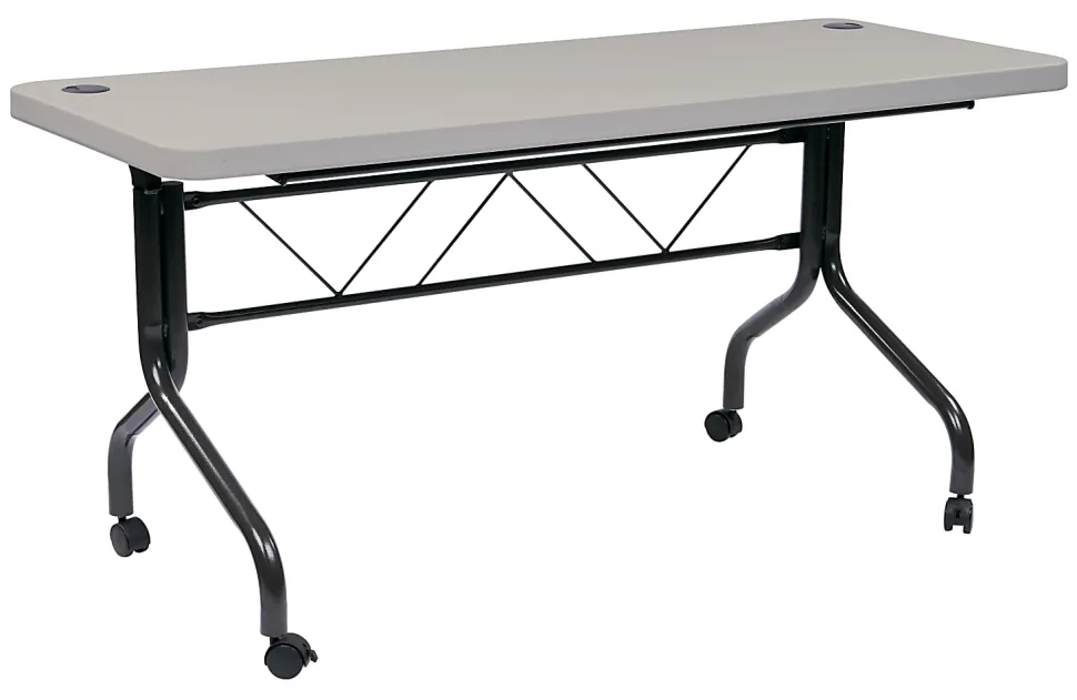Office Star™ Work Smart Resin Multi-Purpose Flip Table With Locking Casters, 29-1/4"H x 60-1/2"W x 23-3/4"D