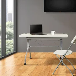 Office Star™ Work Smart Resin Multi-Purpose Flip Table With Locking Casters, 29-1/4"H x 47-3/4"W x 24"D