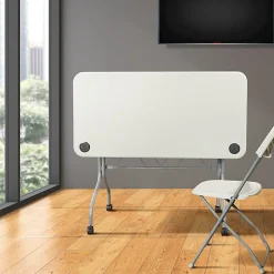 Office Star™ Work Smart Resin Multi-Purpose Flip Table With Locking Casters, 29-1/4"H x 47-3/4"W x 24"D