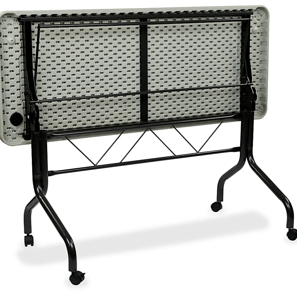 Office Star™ Work Smart Resin Multi-Purpose Flip Table With Locking Casters, 29-1/4"H x 47-3/4"W x 24"D