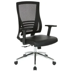 Office Star™ WorkSmart Screen-Back Bonded Leather Manager's Chair, Black