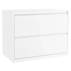 Office Star™ 35-1/2"W x 19-3/4"D Lateral 2-Drawer File Cabinet With Core-Removable Lock & Adjustable Glides, White